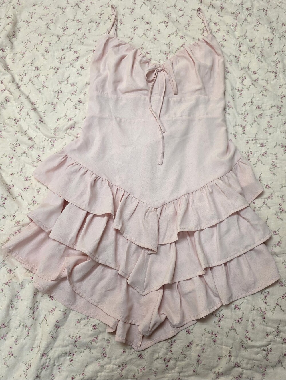 Women's Pink Ruffle Mini Dress